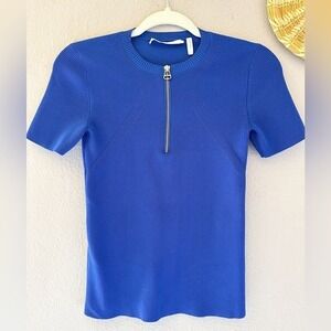Helmut Lang Blue Essential Zip Top‎ Size XS